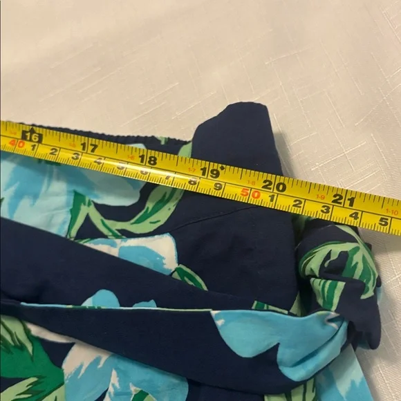 Talbots Navy Piper Pleated Midi Skirt SZ 20W Plus Size A Line full skirt floral - Picture 5 of 11